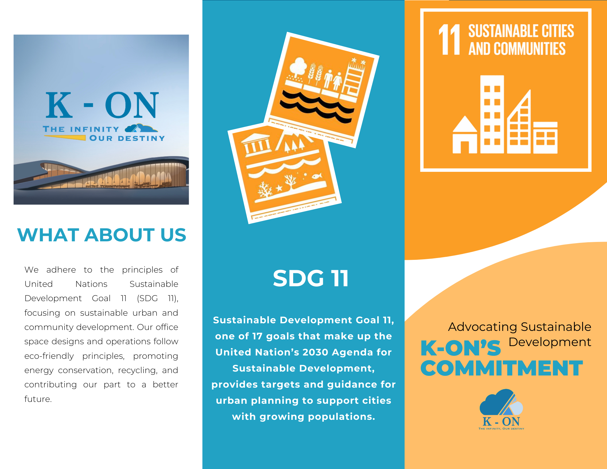 Brochure spread about sustainability commitment